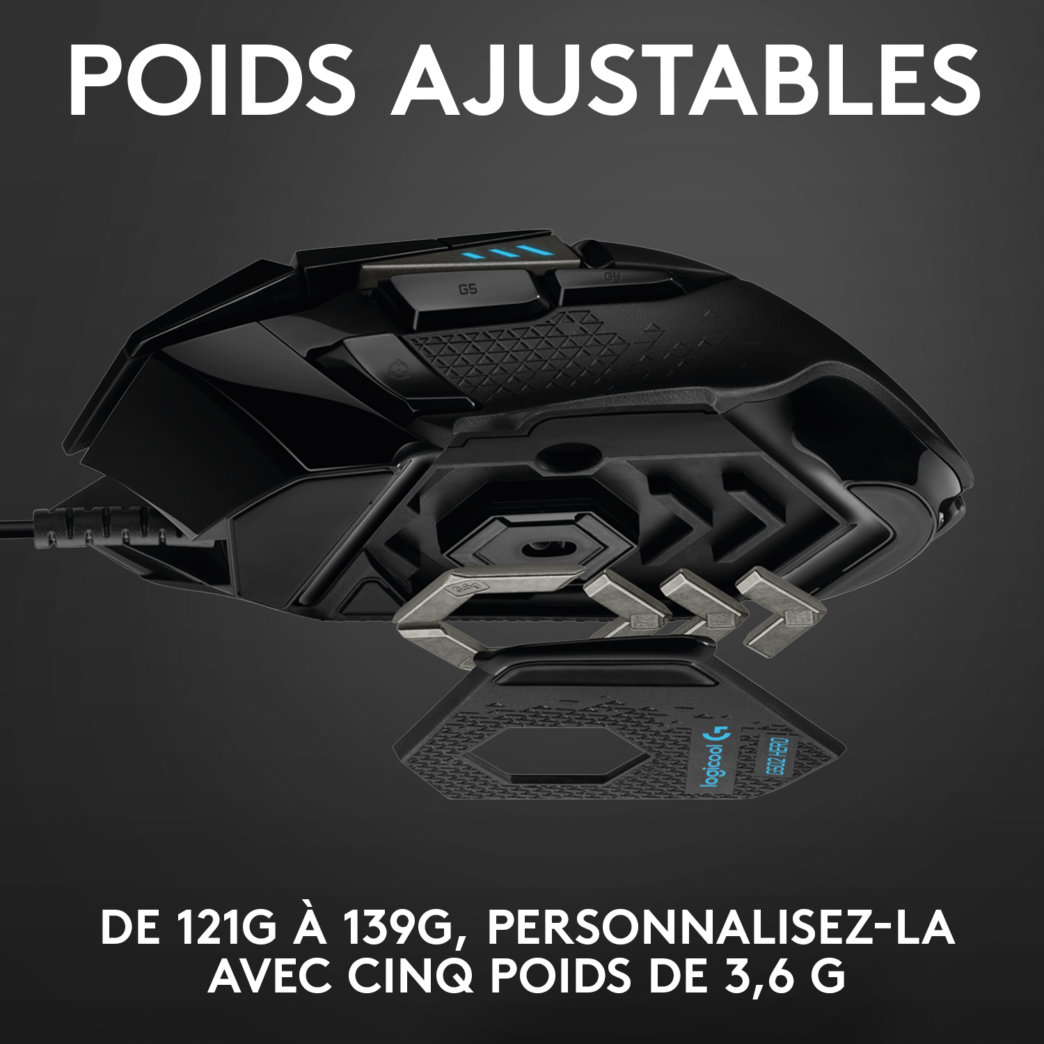 Voir la diapositive 9 : LOGITECH Souris Gaming G502 HERO Filaire RVB pour PC/Mac