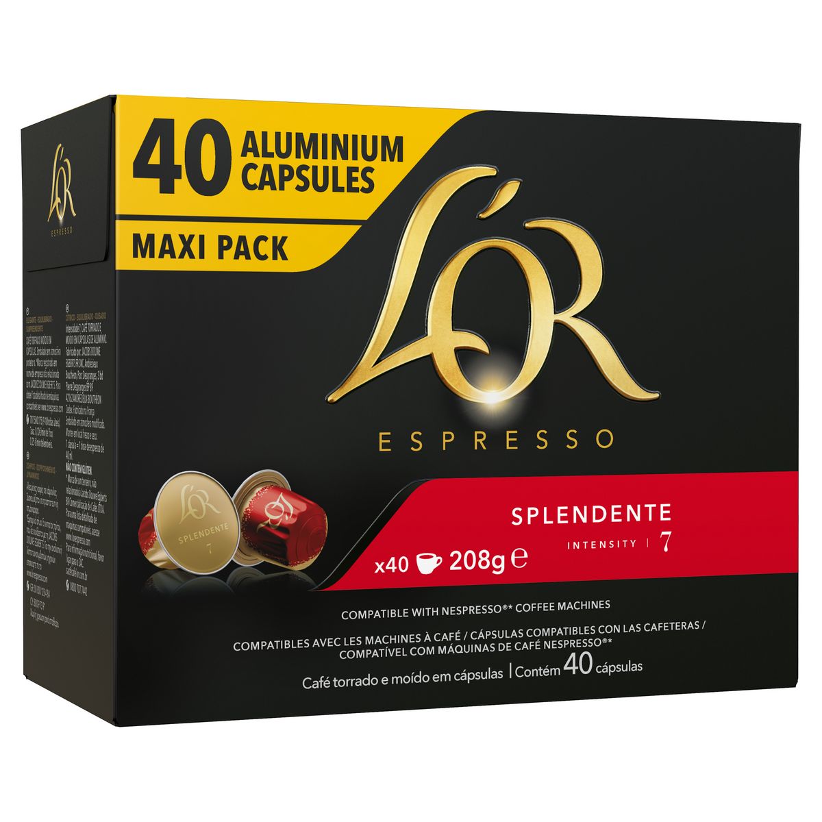 L'OR ESPRESSO Capsules de café splendente intensité 7 compatibles Nespresso 40 capsules 208g