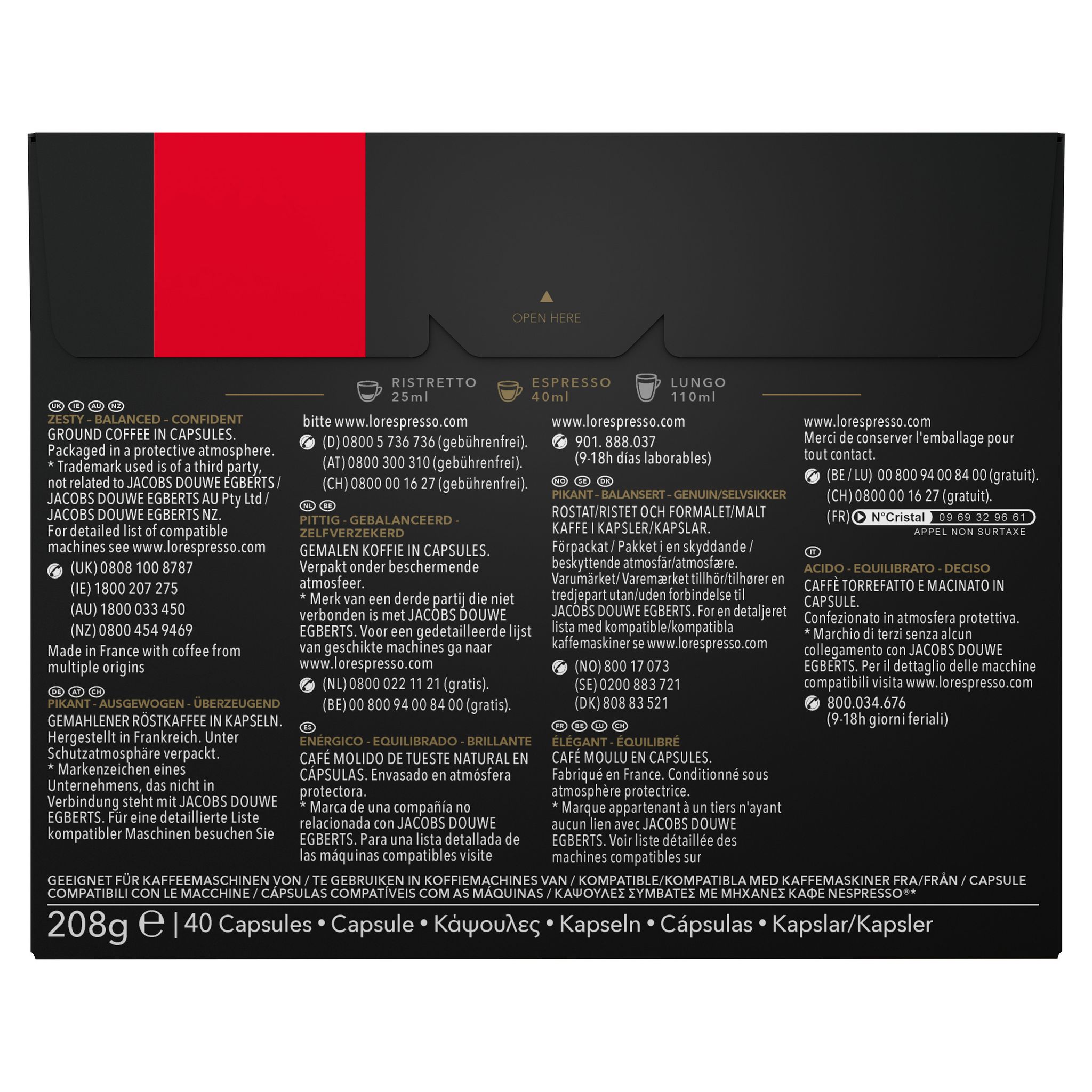 Voir la diapositive 4 : L'OR ESPRESSO Capsules de café splendente intensité 7 compatibles Nespresso 40 capsules 208g