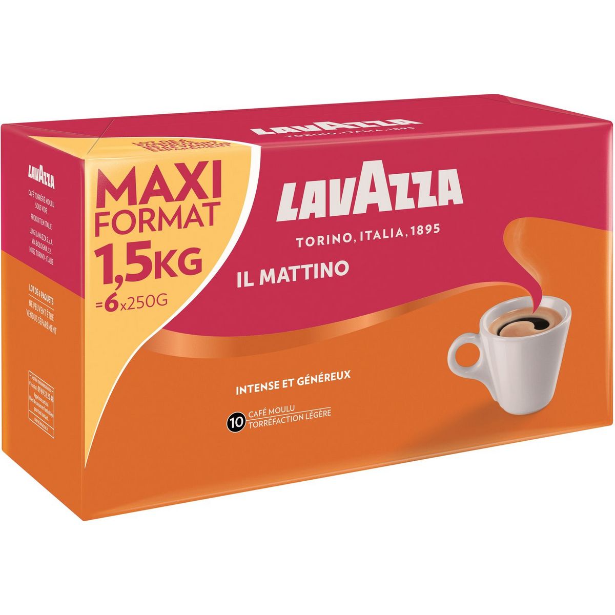 LAVAZZA Café moulu Il mattino intense et généreux 6x250g