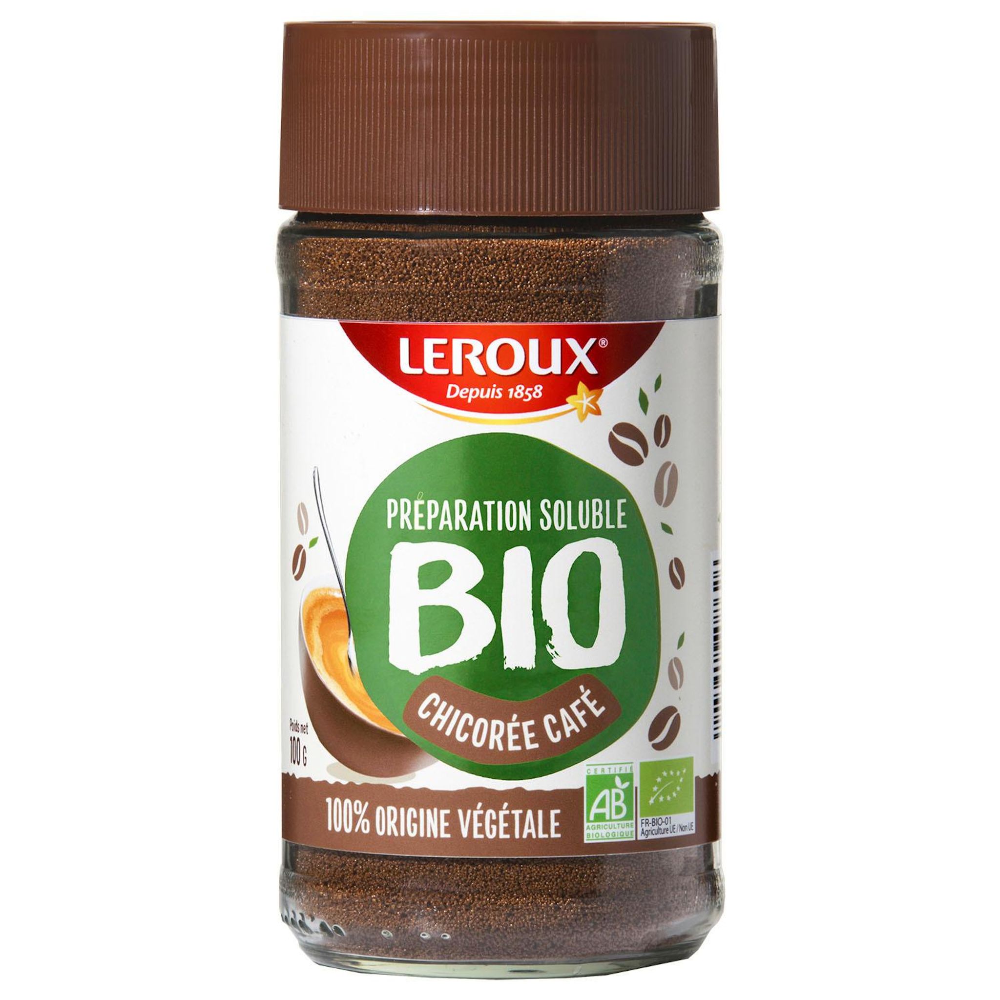 LEROUX Café chicorée soluble bio 100g