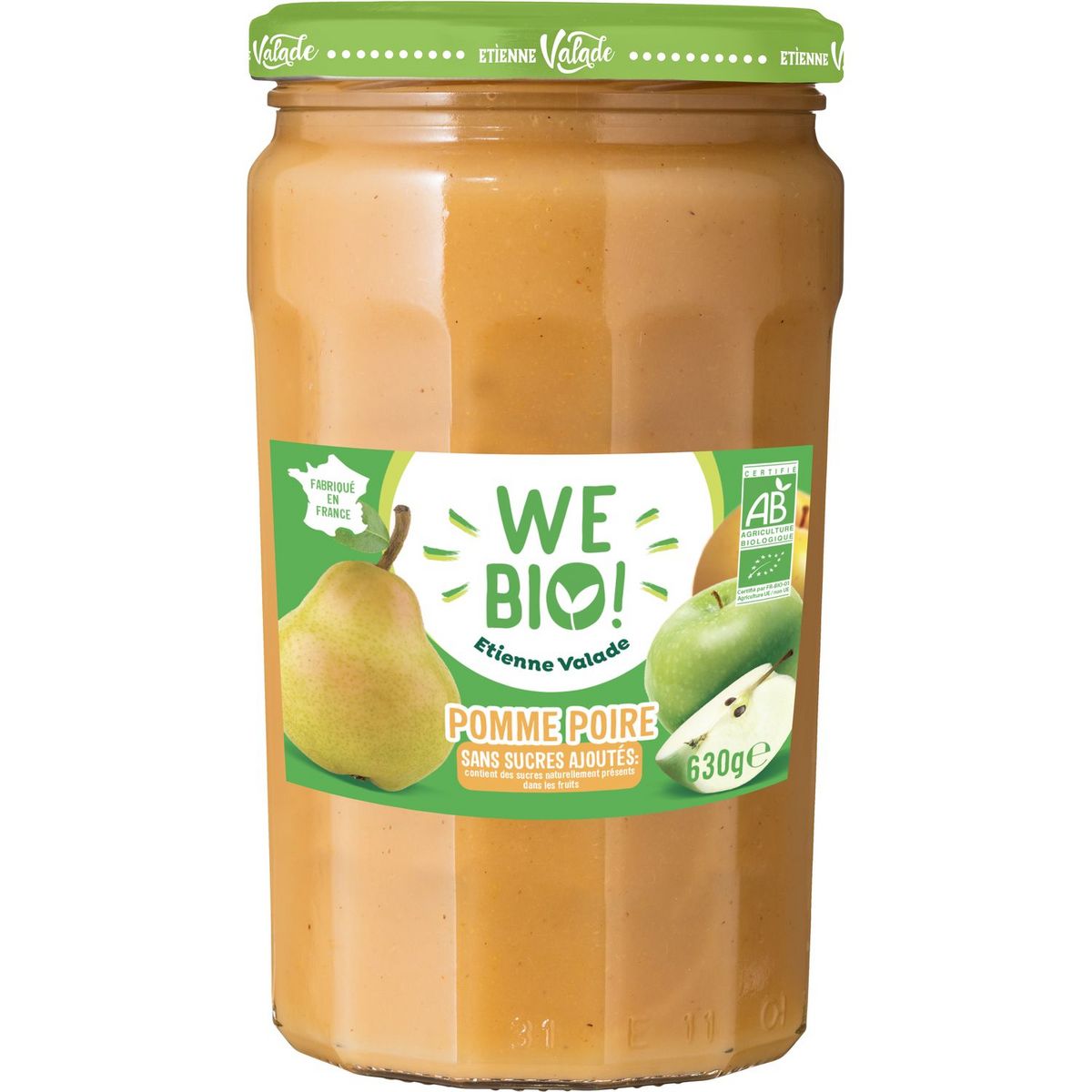 WE BIO Dessert pomme poire sans sucres ajoutés en bocal 630g