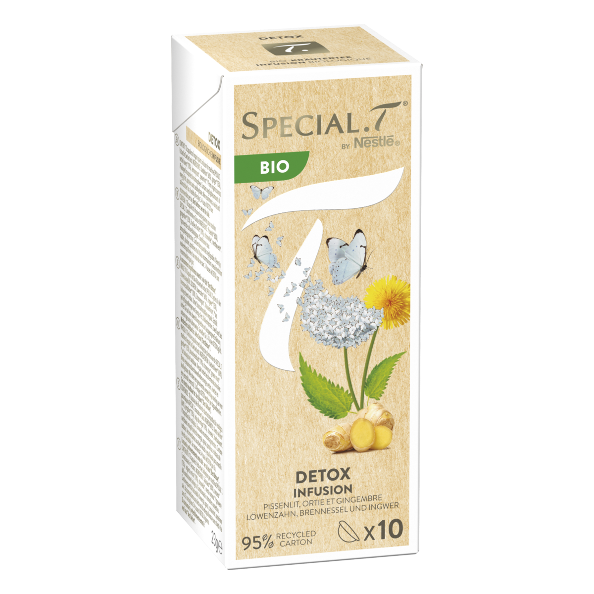 SPECIAL T Capsules d'infusion bio détox, pissenlit ortie gingembre 10 capsules 23g