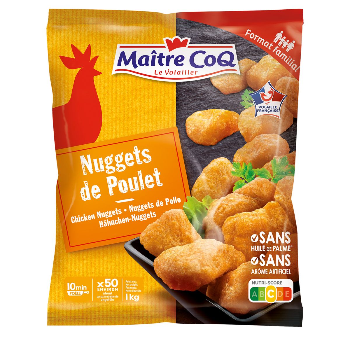 MAITRE COQ Nuggets de poulet 50 pièces 1kg