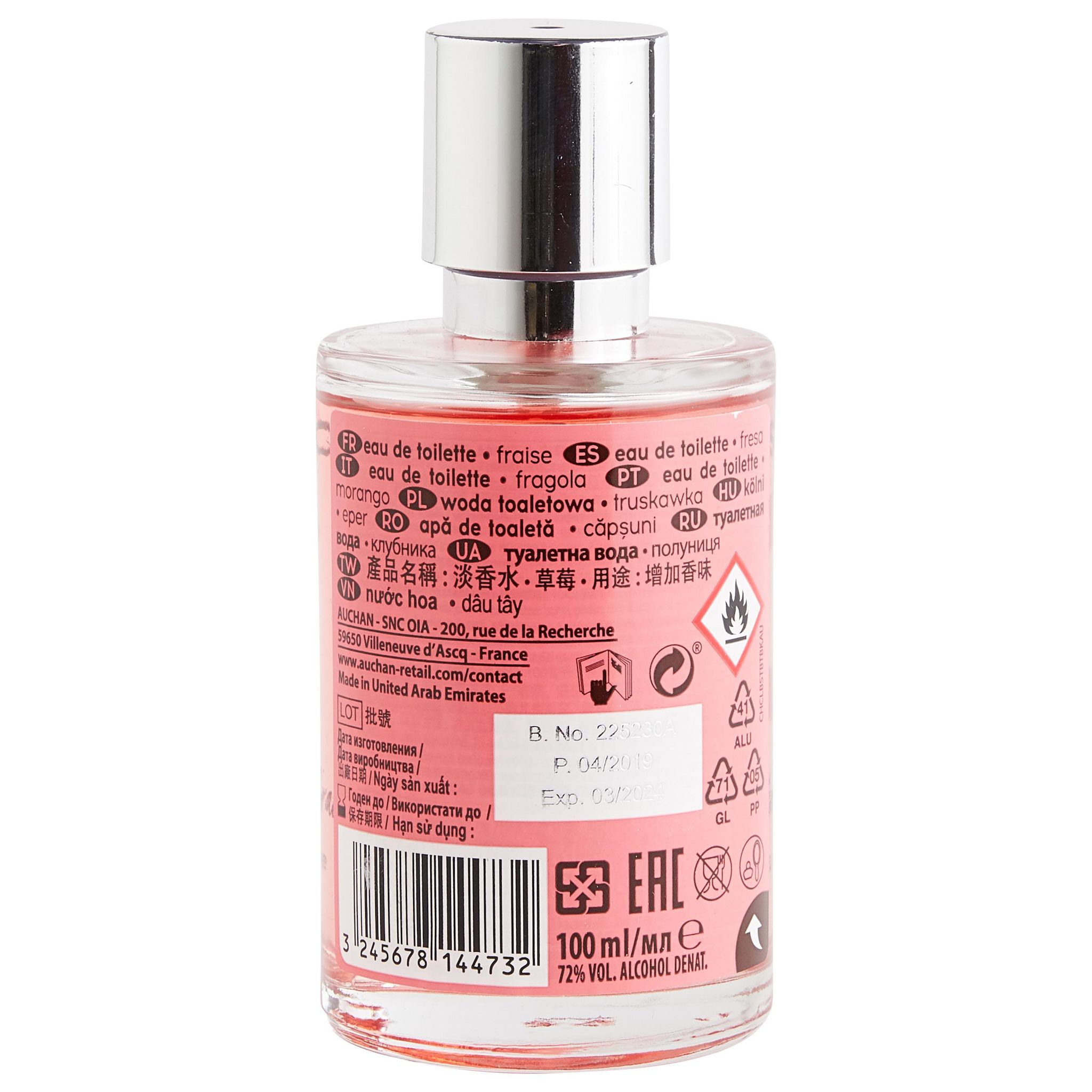 Voir la diapositive 2 : COSMIA Eau de toilette fragrance fraise 100ml