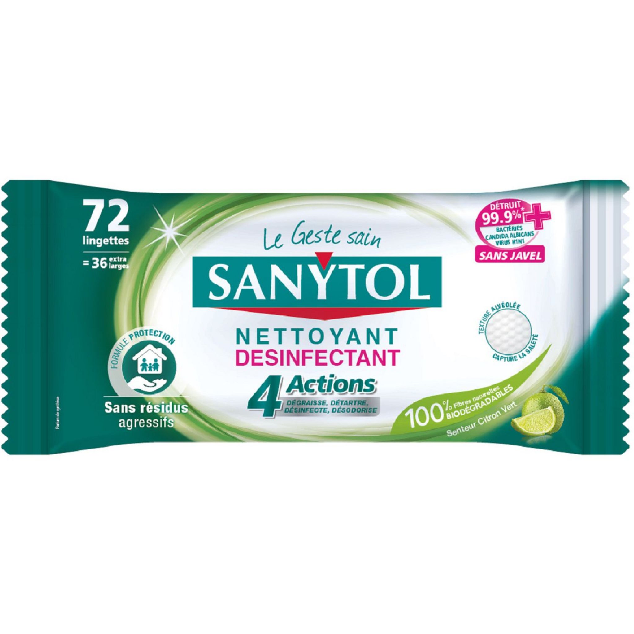 Lingettes Multi-surfaces Citron 40 Lingettes