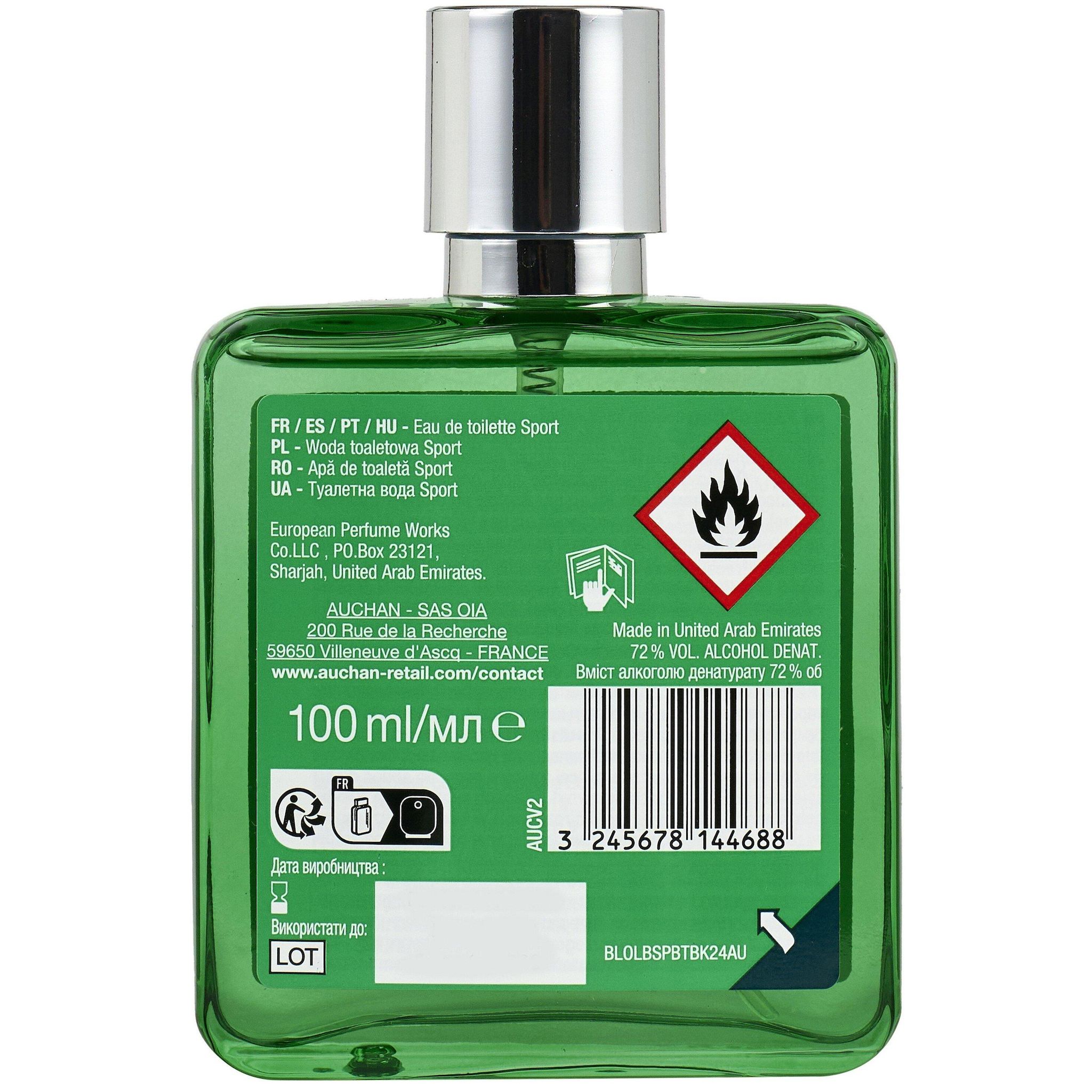 Voir la diapositive 2 : COSMIA MEN Eau de toilette sport 100ml