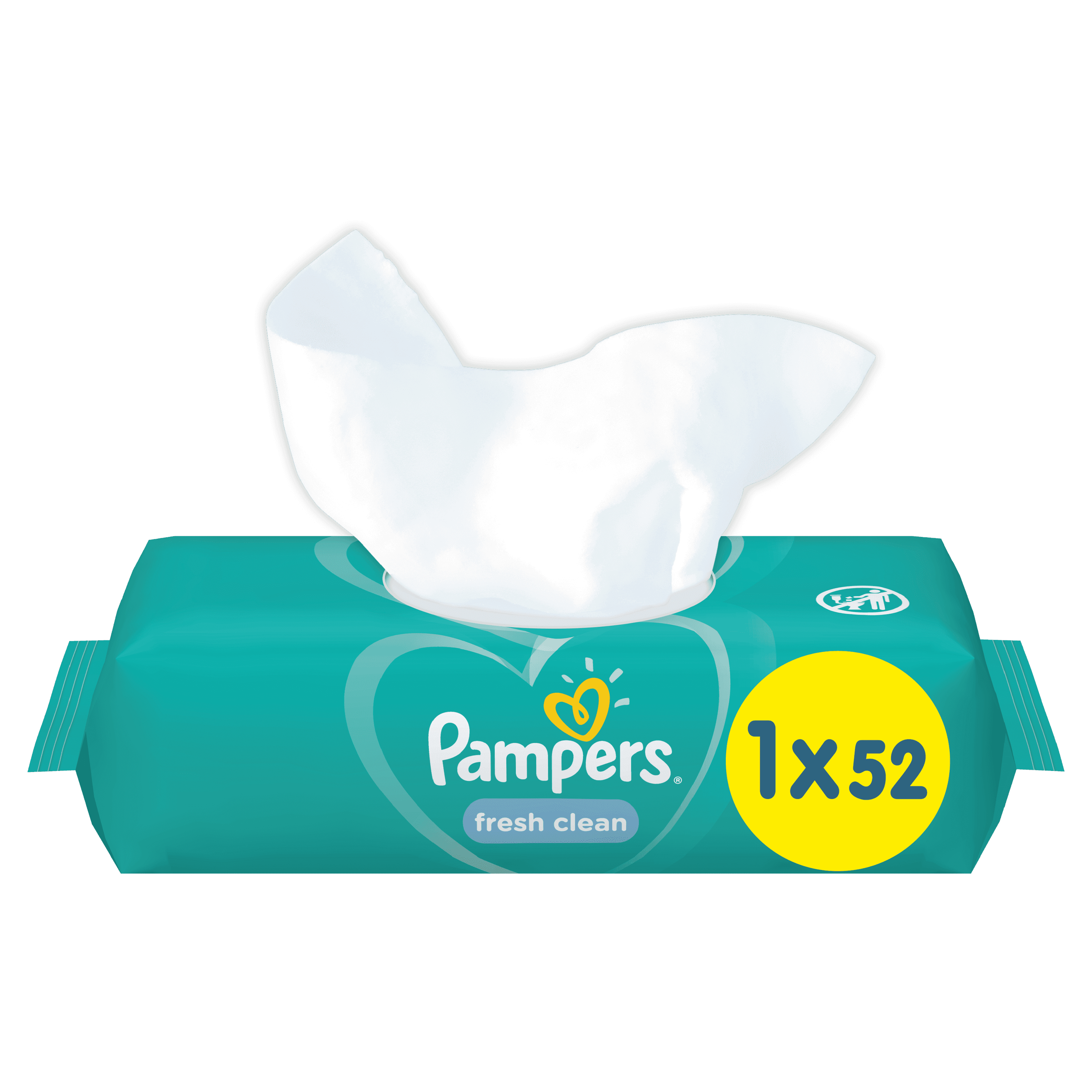 Voir la diapositive 8 : PAMPERS Fresh Clean lingettes nettoyantes pour bébé 52 lingettes