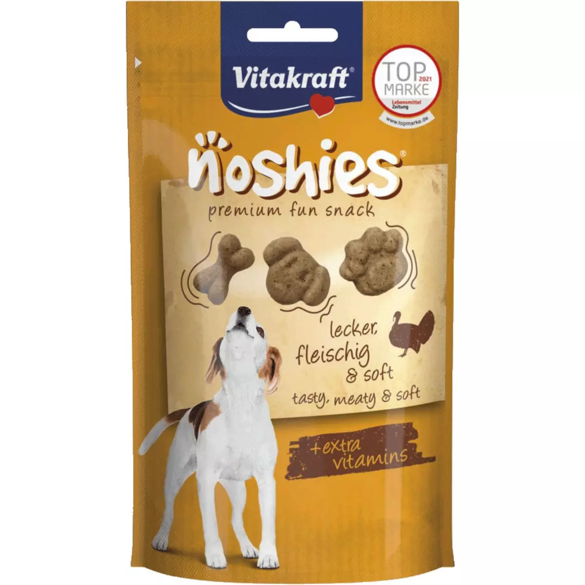 VITAKRAFT Noshies premium fun snack à la dinde pour chien 90g