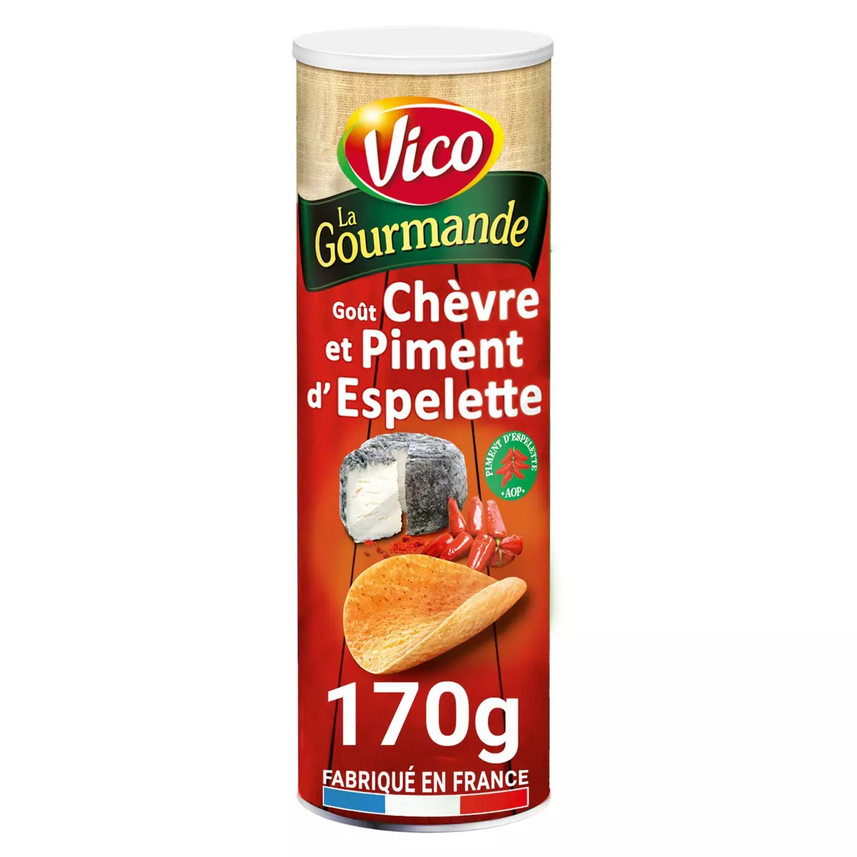 VICO Chips la gourmande goût chèvre et piment d'Espelette 170g