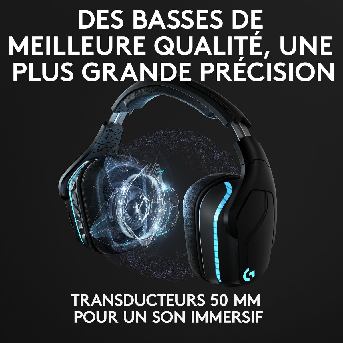 LOGITECH Casque Gaming G935 Sans Fil, RVB, Son Surround avec Micro