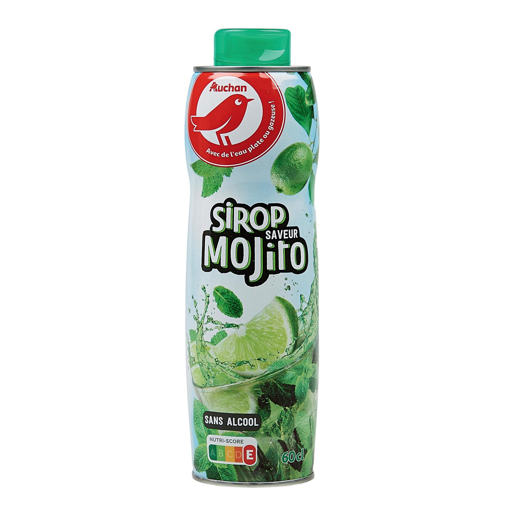 Voir la diapositive 2 : AUCHAN Sirop saveur mojito bidon métal 60cl
