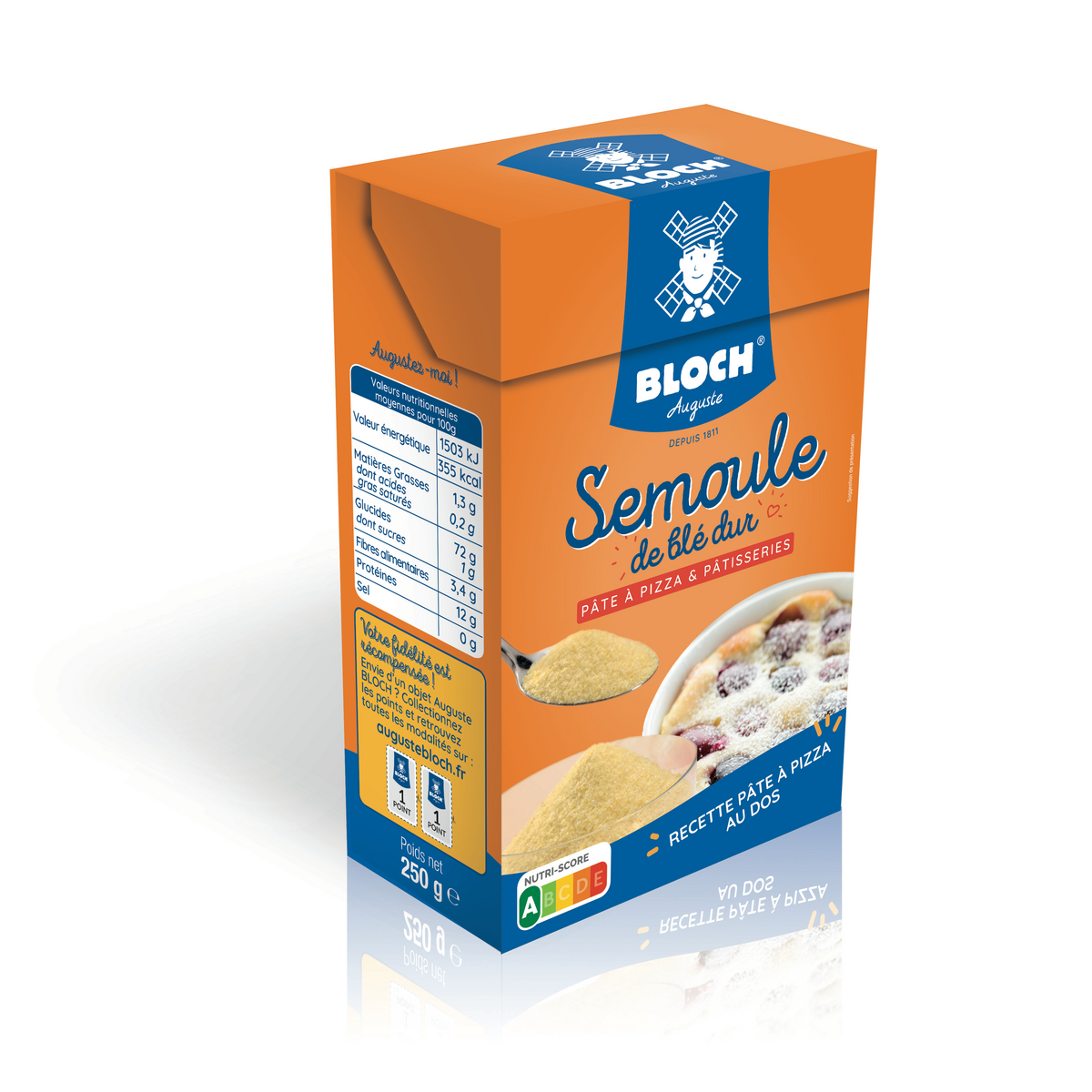 BLOCH Semoule de blé dur pour pâte à pizza ou pâtisseries 250g