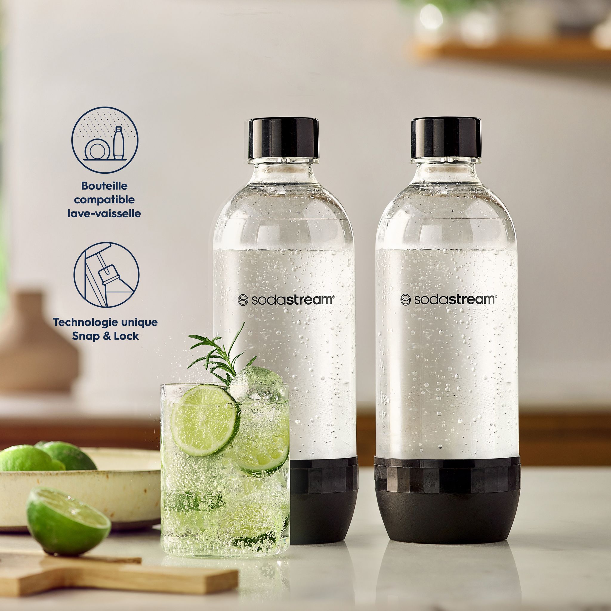 Voir la diapositive 3 : SODASTREAM Lot de 2 bouteilles des gazéification - BOUT LV