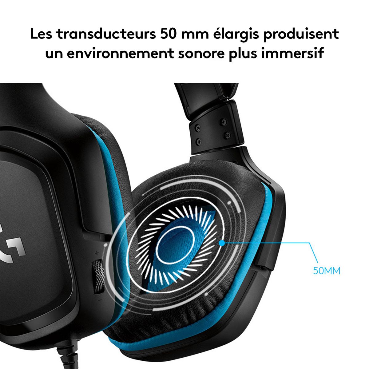 LOGITECH Casque Gaming G432 Filaire, USB avec Micro