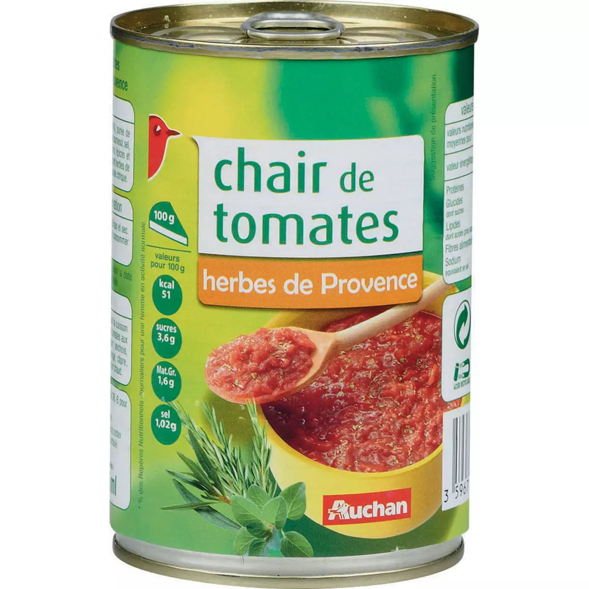 AUCHAN Chair de tomates aux herbes de Provence 400g