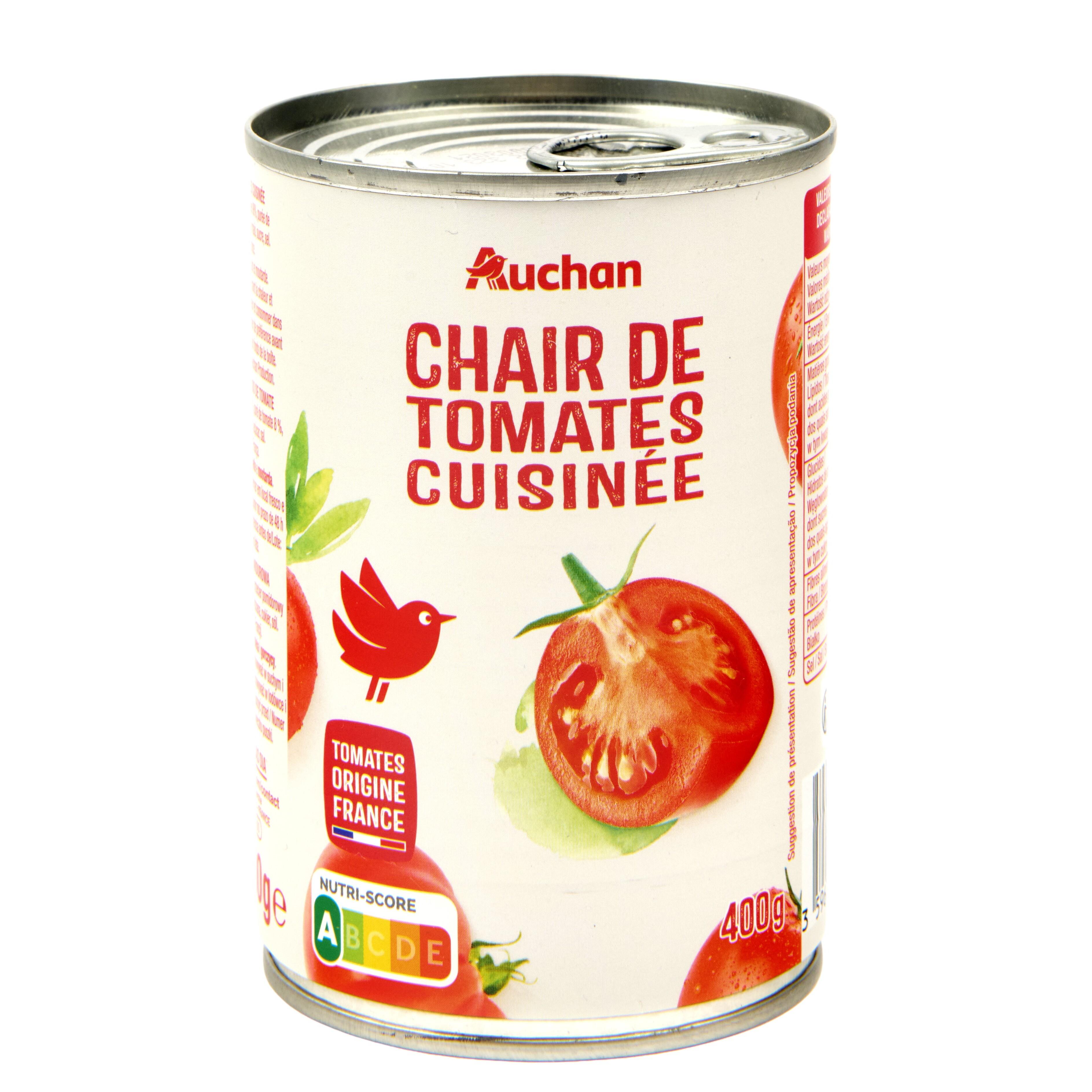 Voir la diapositive 4 : AUCHAN Chair de tomates cuisinée 400g