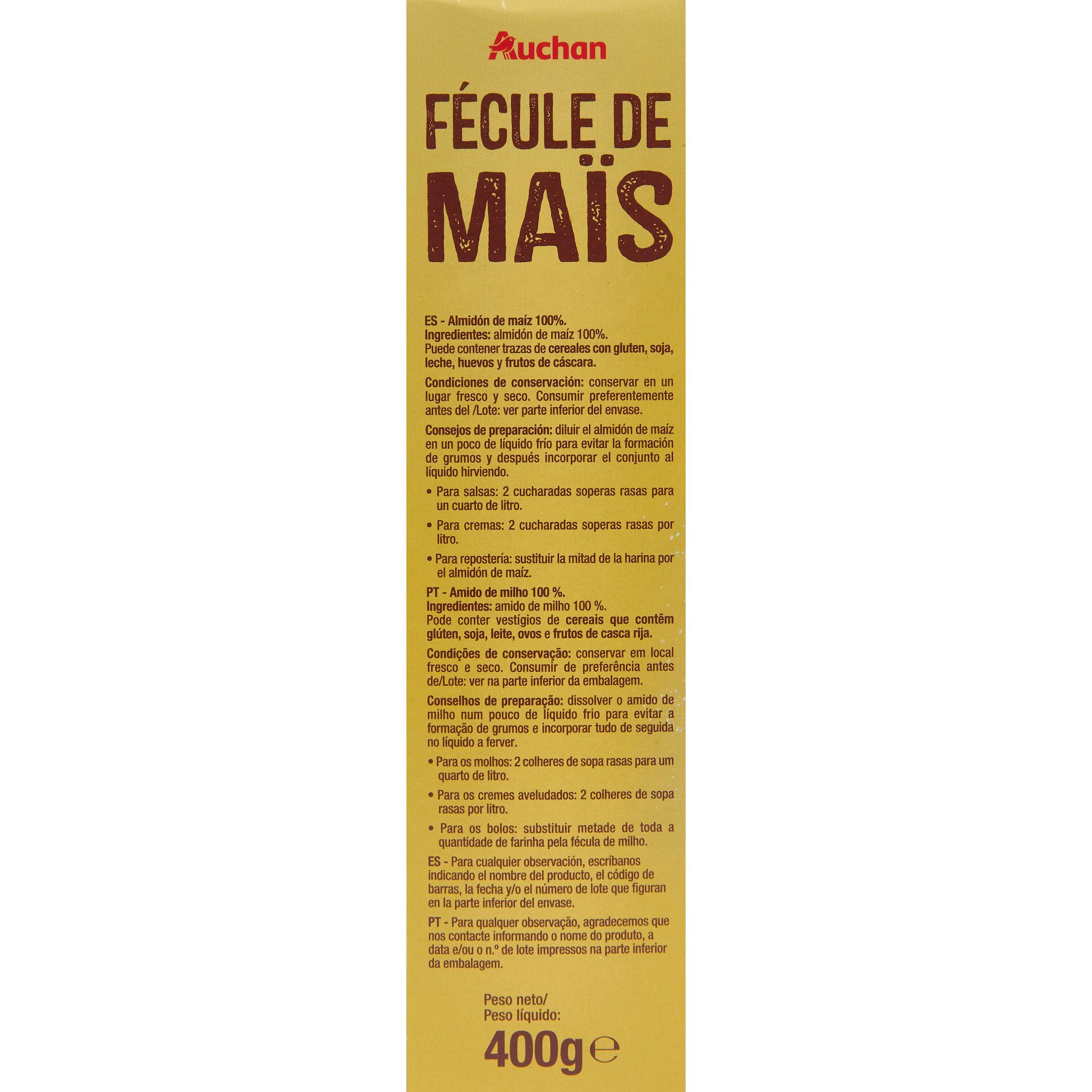 Voir la diapositive 2 : AUCHAN Fécule de maïs 400g