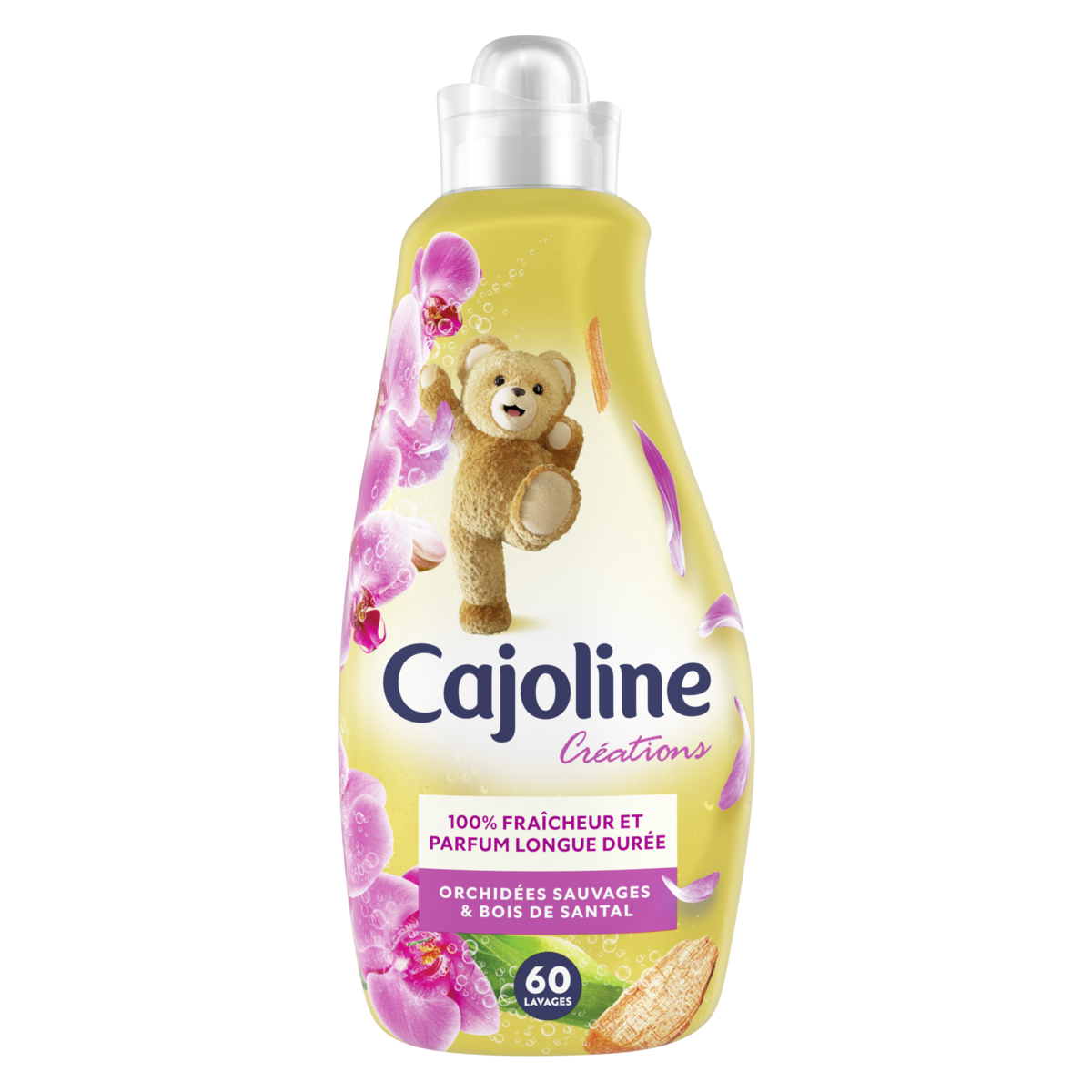 CAJOLINE Assouplissant orchidées sauvages & bois de santal 60 lavages 1,5l