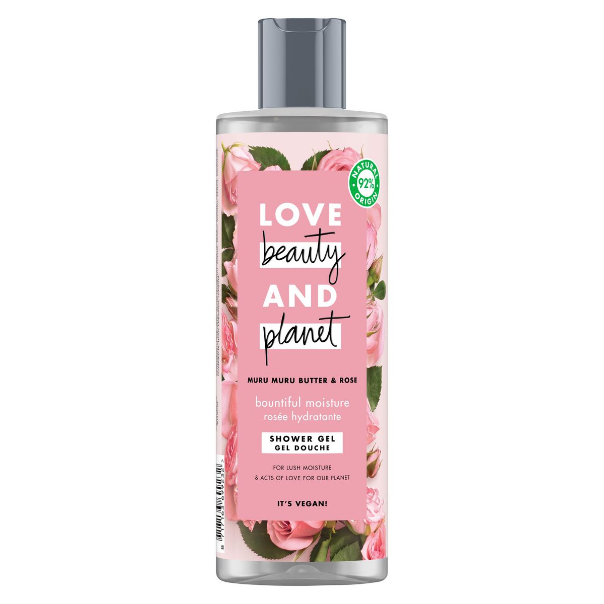 LOVE BEAUTY AND PLANET Gel douche beurre de muru muru et rose hydratante 400ml