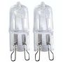 Voir la diapositive 2 : AUCHAN Lot de 2 ampoules halogènes G9 capsule 46W