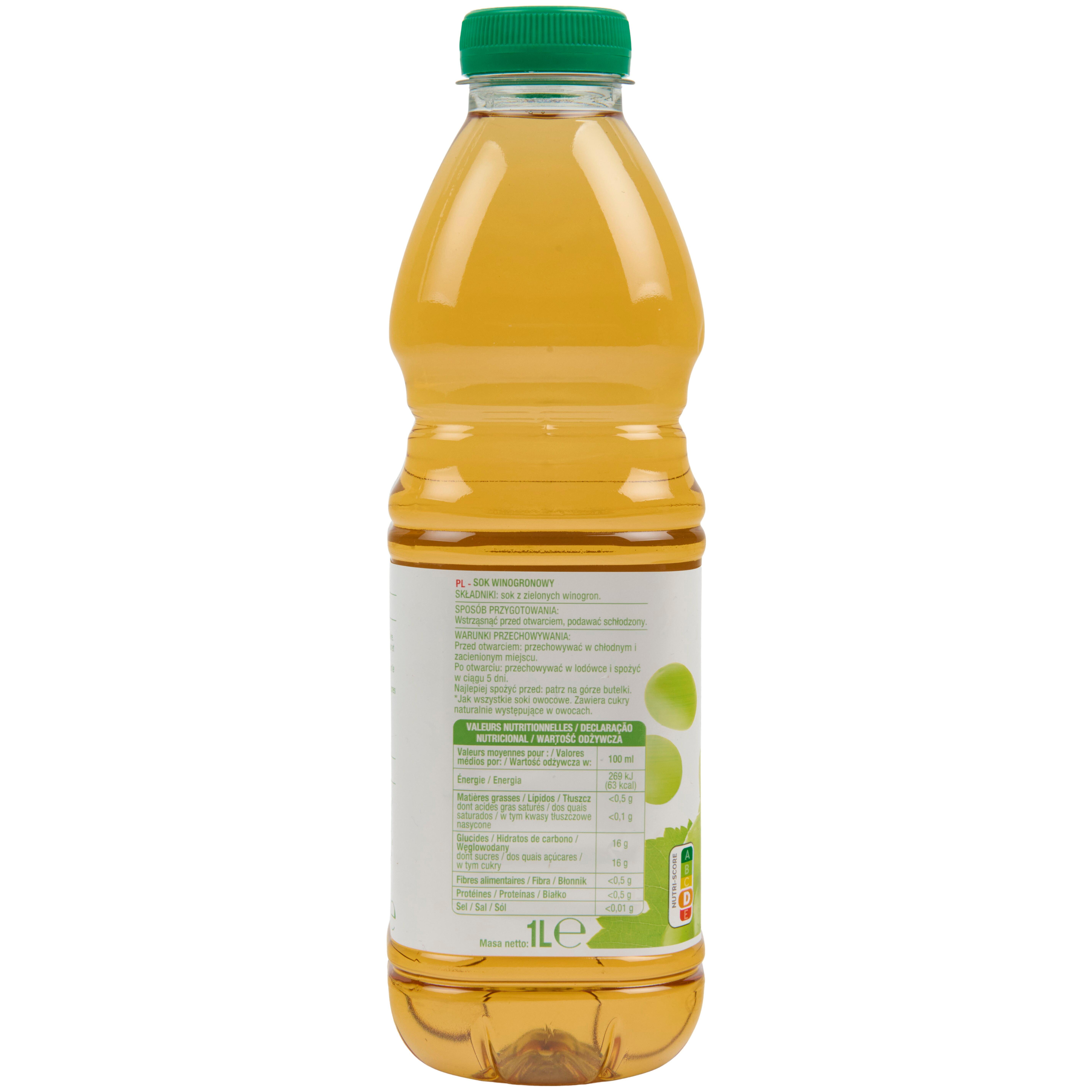 Voir la diapositive 2 : AUCHAN Pur jus de raisin blanc 1l