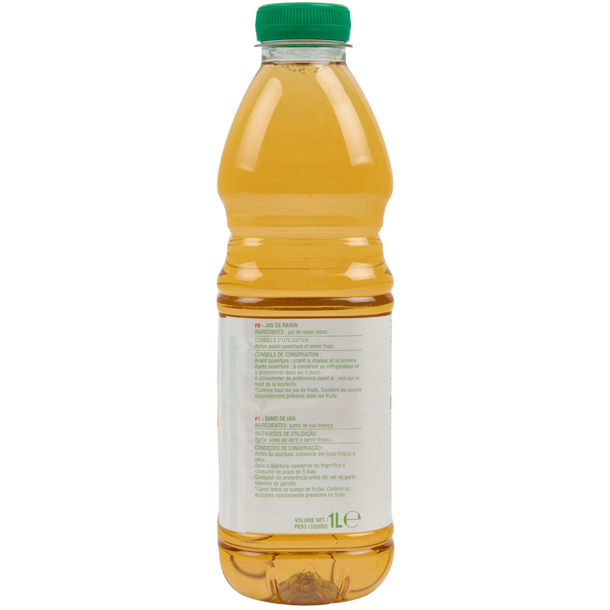 Voir la diapositive 2 : AUCHAN Pur jus de raisin blanc 1l