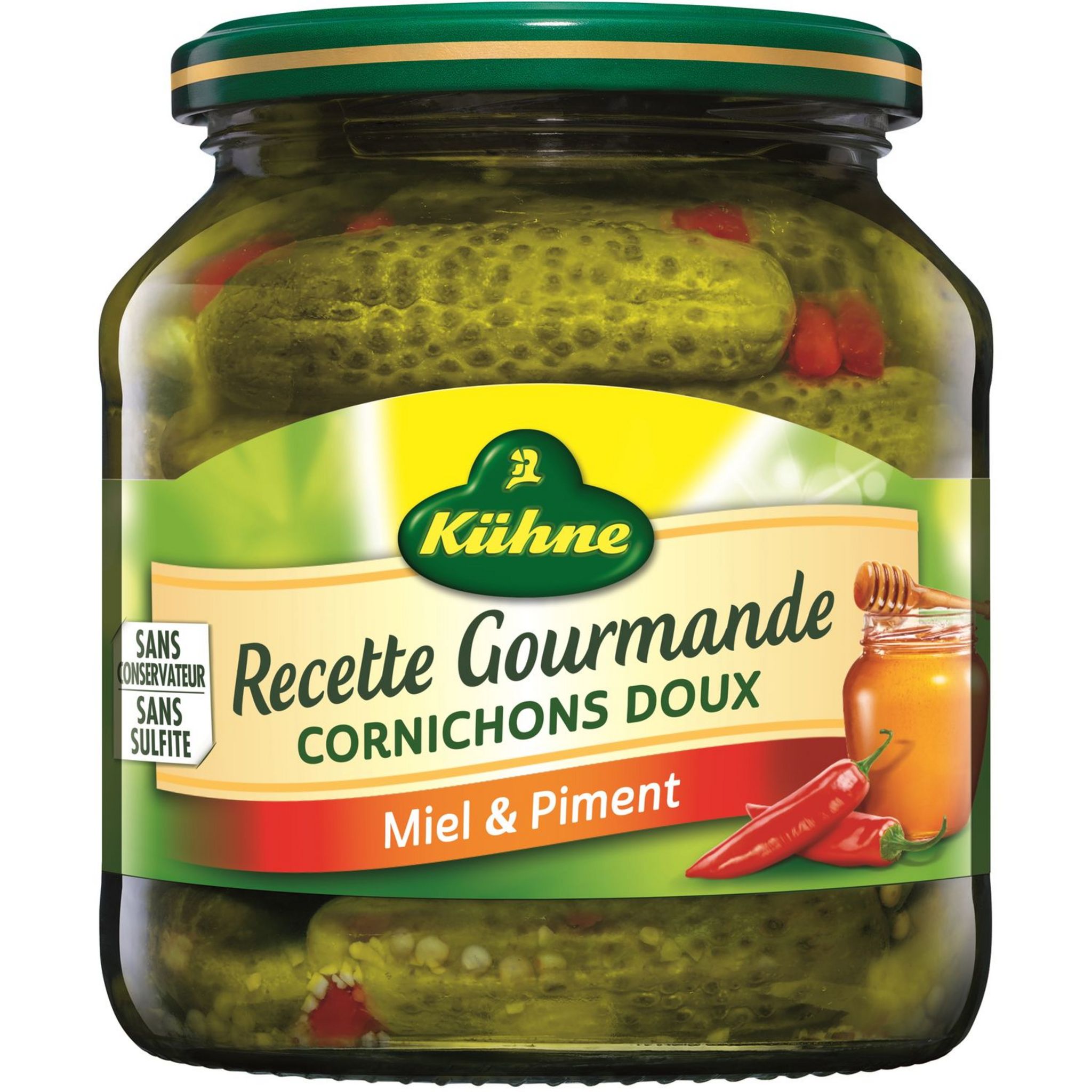 KUHNE Cornichons doux au miel et piment 300g pas cher Auchan.fr