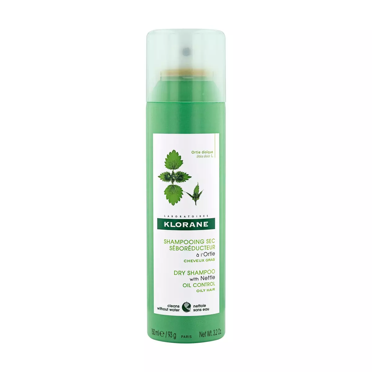 KLORANE Spray shampooing sec séboréducteur à l'ortie pour cheveux gras 150ml