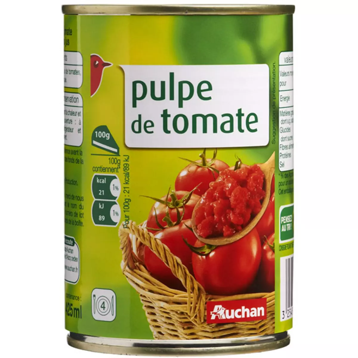 AUCHAN Pulpe de tomates 400g
