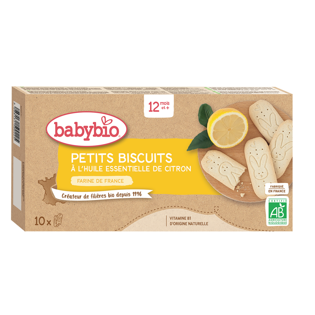 BABYBIO Biscuit à l'huile essentielle de citron bio dès 12 mois 160g