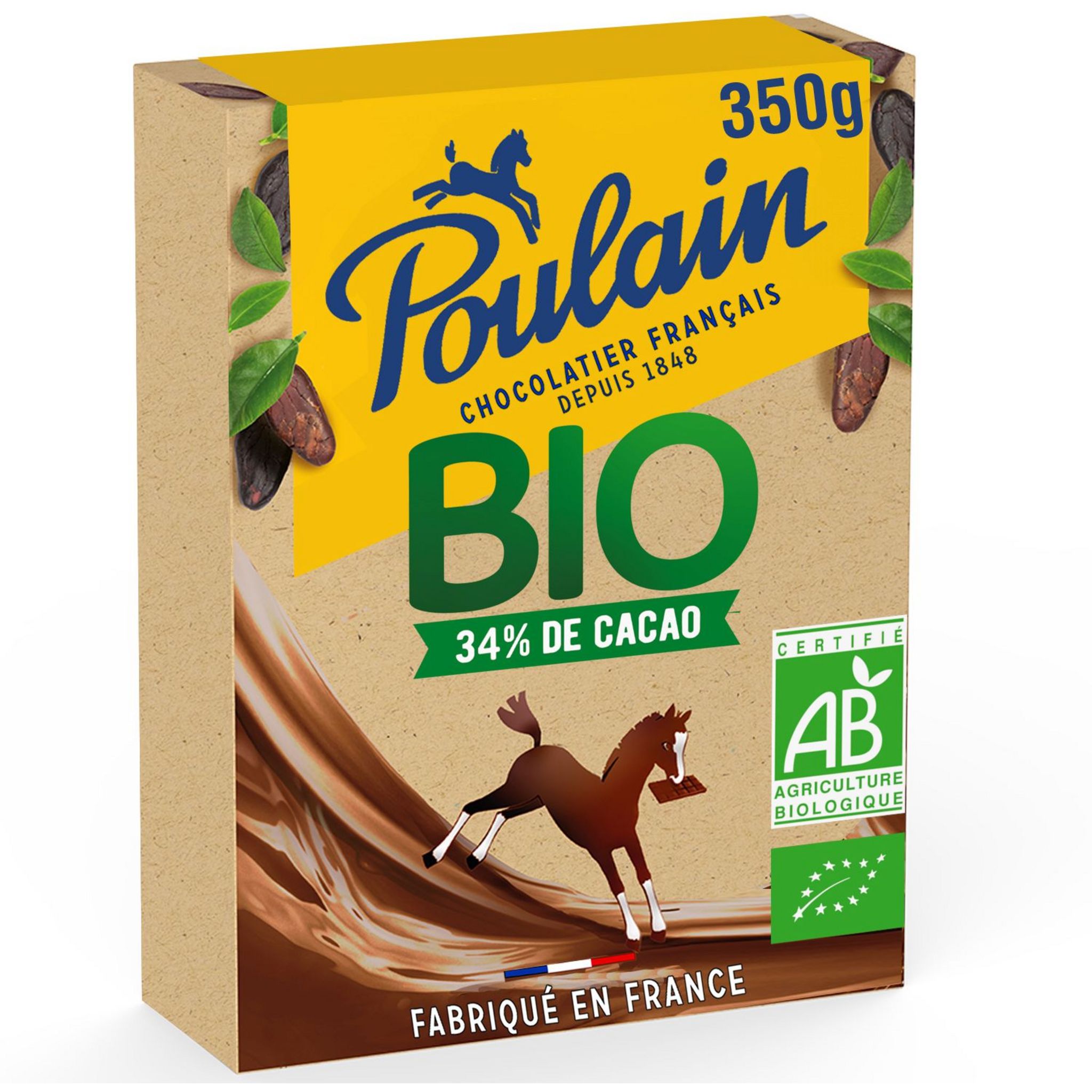 POULAIN Chocolat en poudre bio 34% de cacao 350g