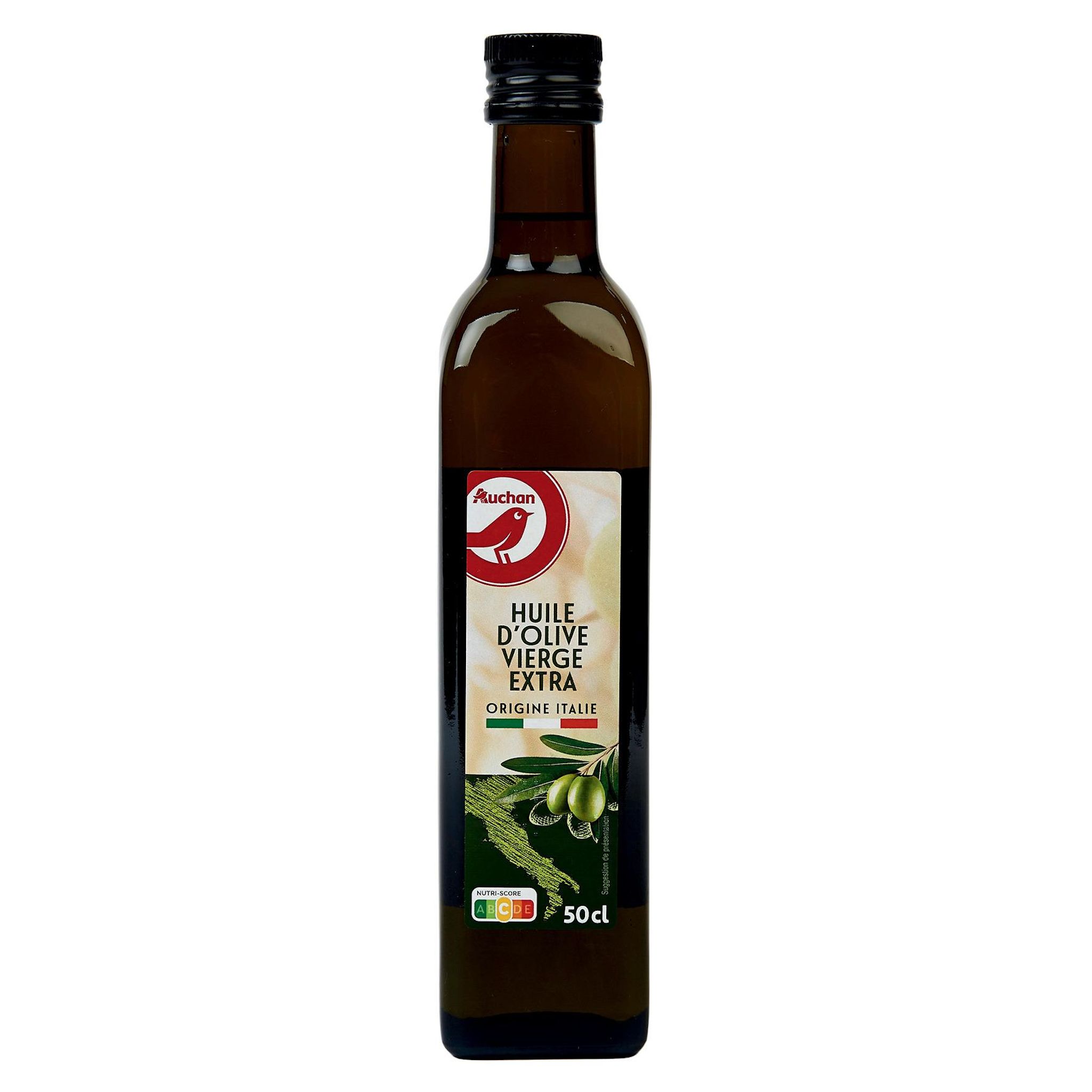 Voir la diapositive 2 : AUCHAN Huile d'olive vierge extra originie Italie 50cl