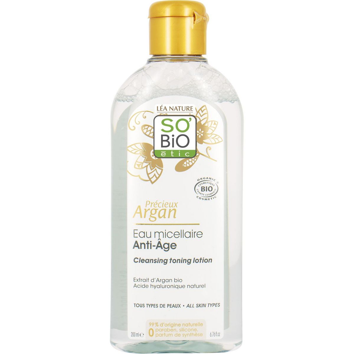 SO BIO ETIC Eau micellaire bio anti-âge tous types de peaux 200ml
