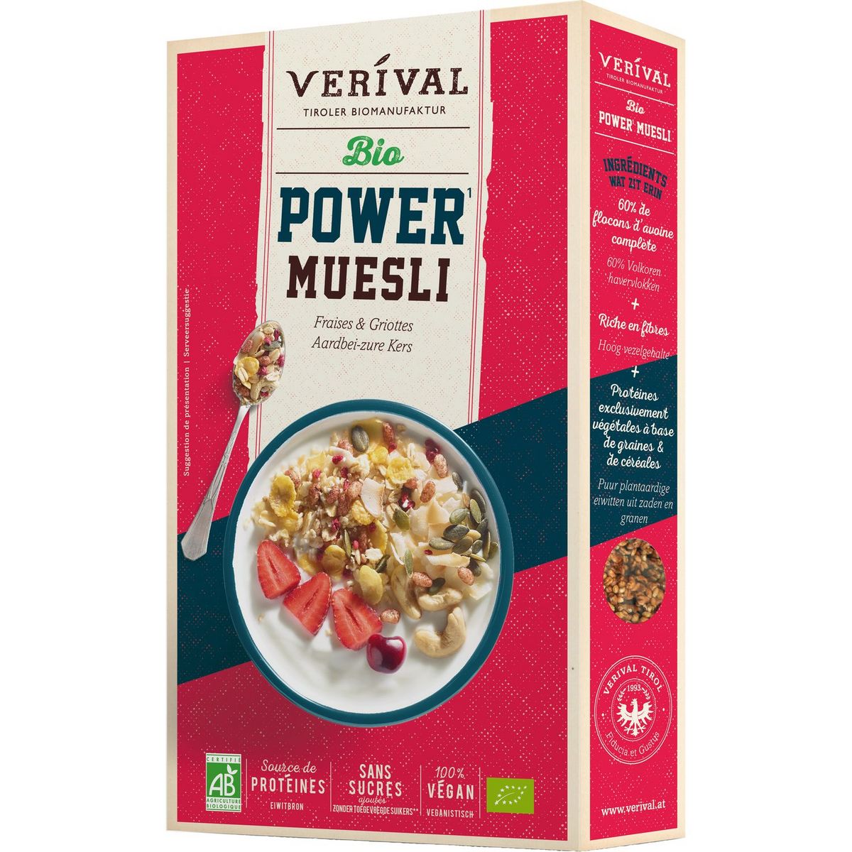 VERIVAL Power muesli bio fraises et griottes 300g
