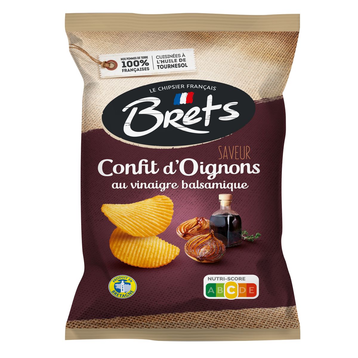 BRETS Chips confit d'oignons au vinaigre balsamique 125g