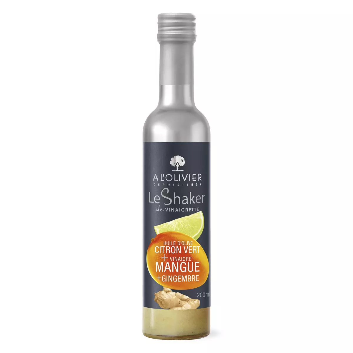A L'OLIVIER Le shaker huile d'olive citron vert vinaigre de mangue et gingembre 20cl