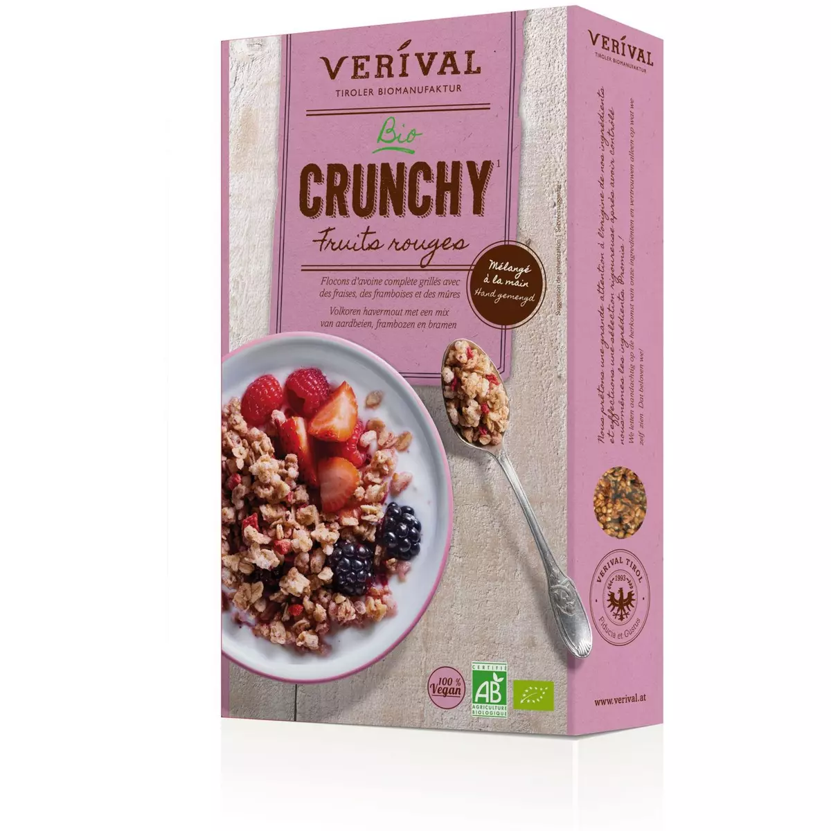 VERIVAL Crunchy Céréales bio aux fruits rouges 375g