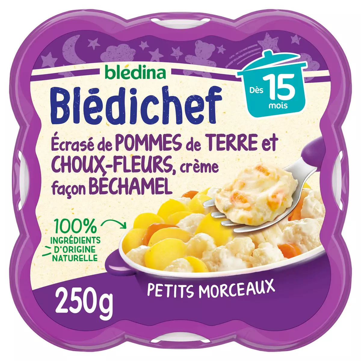 BLEDINA Blédichef assiette pommes de terre choux fleurs béchamel dès 15 mois 250g