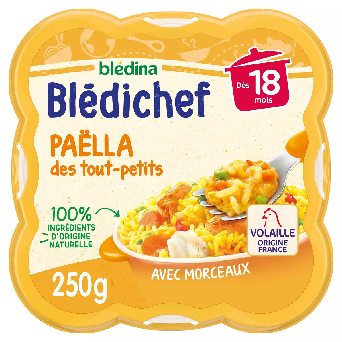 BLEDINA Blédichef assiette paëlla des tout petits dès 18 mois 250g