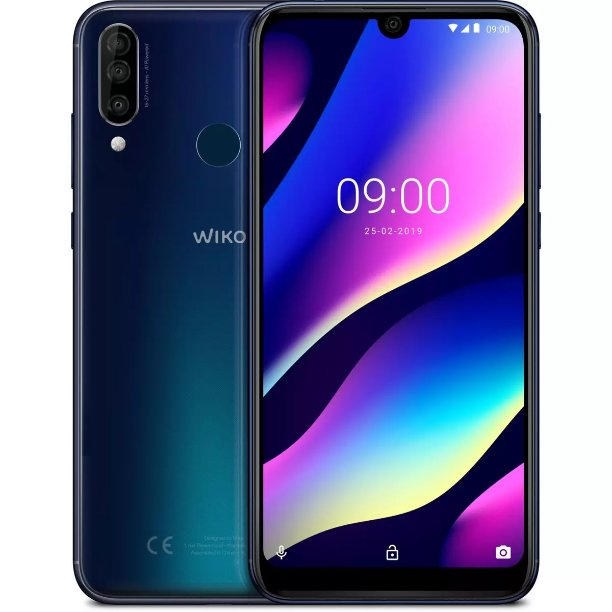 WIKO Smartphone - VIEW3 - Bleu - 64 Go - 6.26 pouces - 4G - Nano Sim ou carte microSD