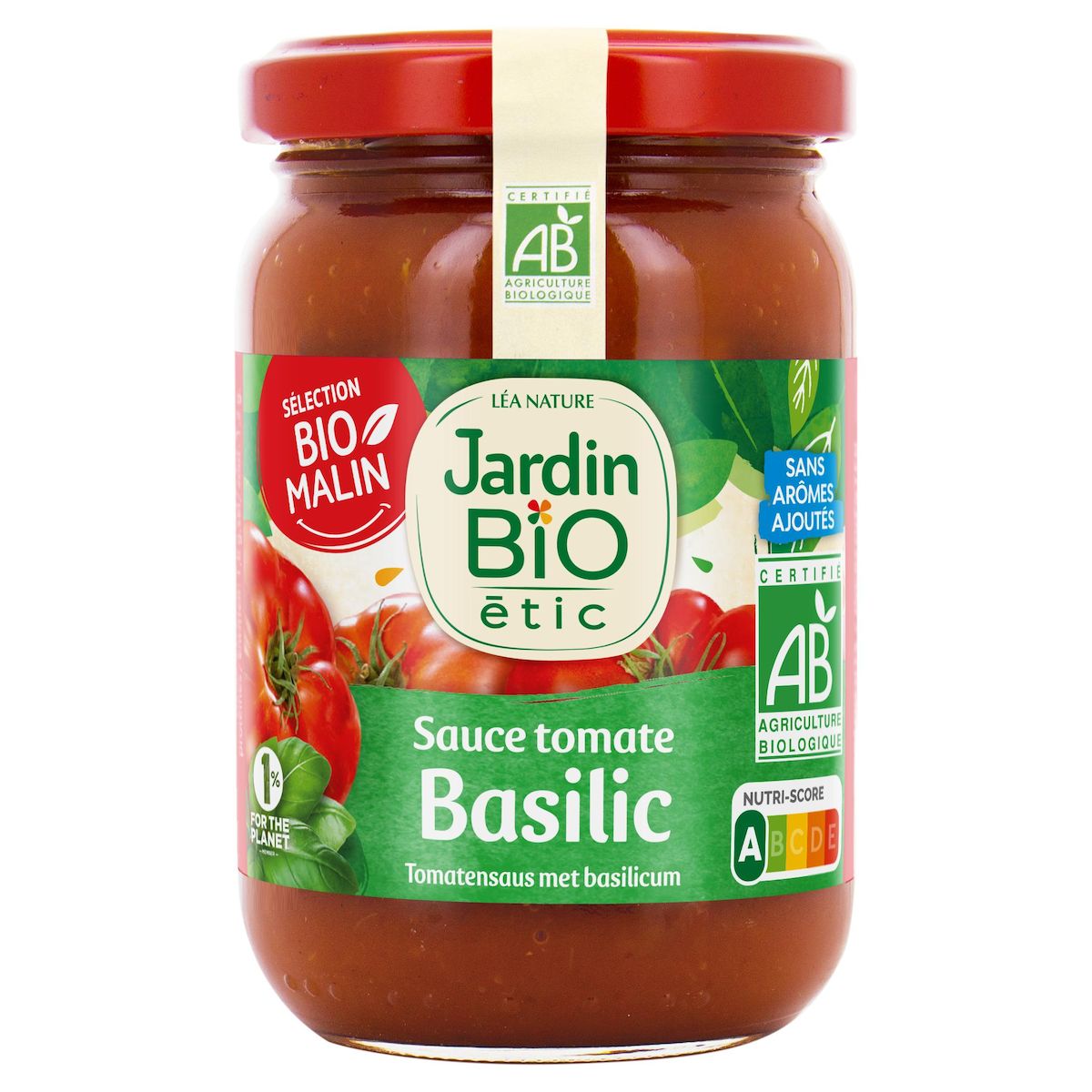 JARDIN BIO ETIC Sauce tomate au basilic fabriqué en France, en bocal 200g