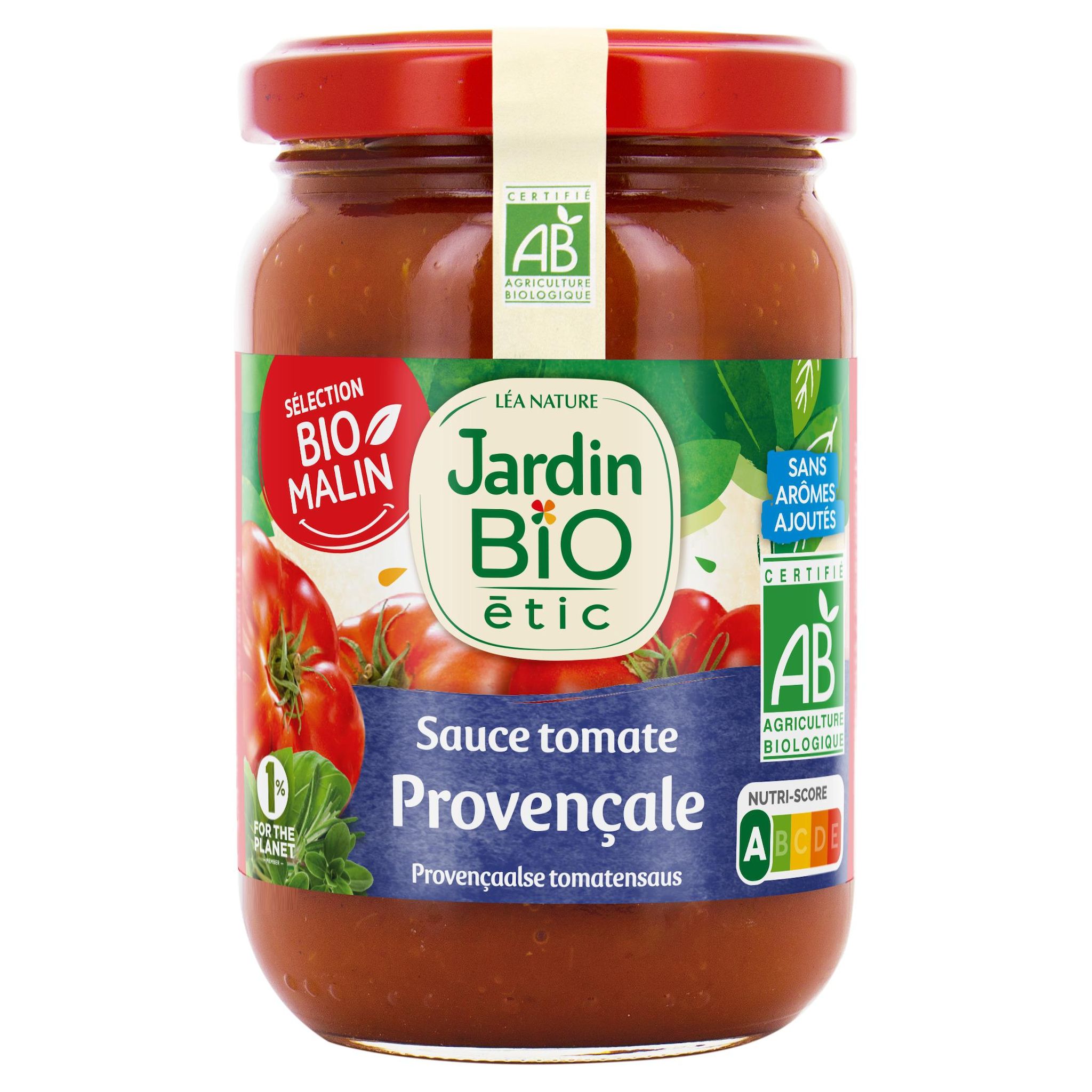 Voir la diapositive 2 : JARDIN BIO ETIC Sauce tomate provençale en bocal 200g