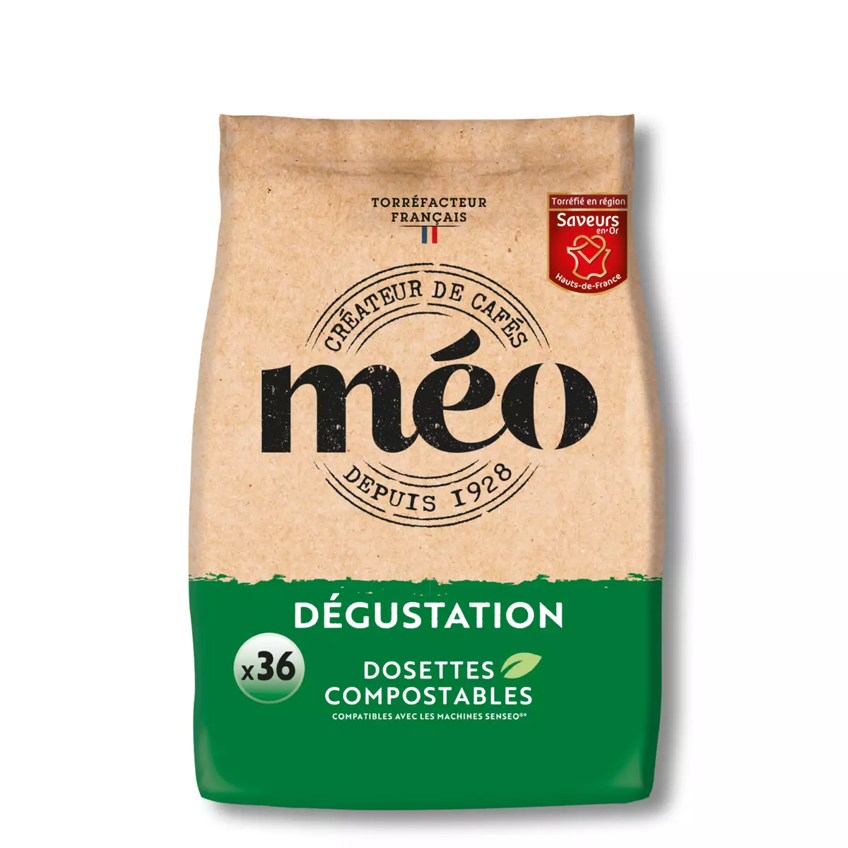 MEO Dosettes de café dégustation pur arabica compatibles Senseo 36 dosettes 252g