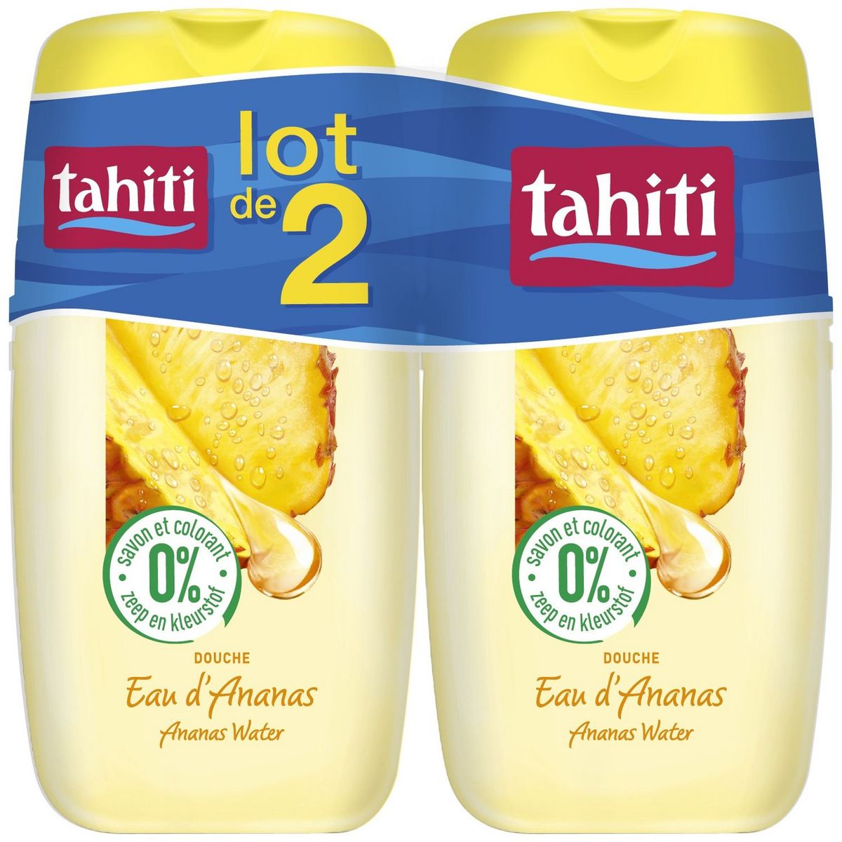 TAHITI Gel douche eau d'ananas 0% 2x250ml