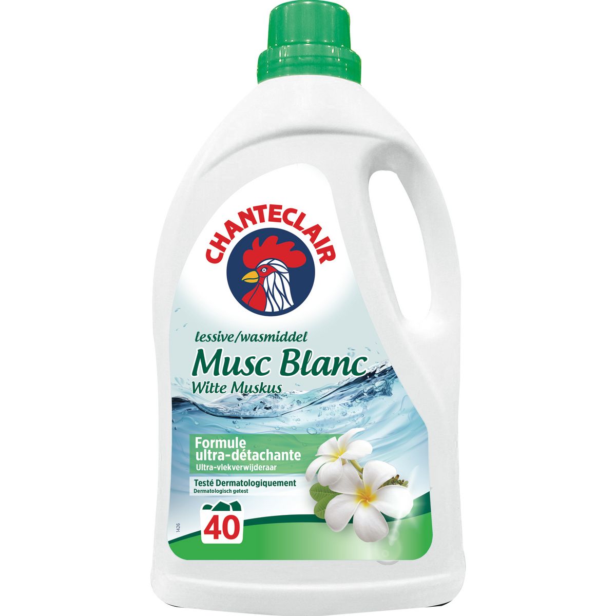 CHANTECLAIR Lessive liquide ultra-détachante musc blanc 40 lavages 2l