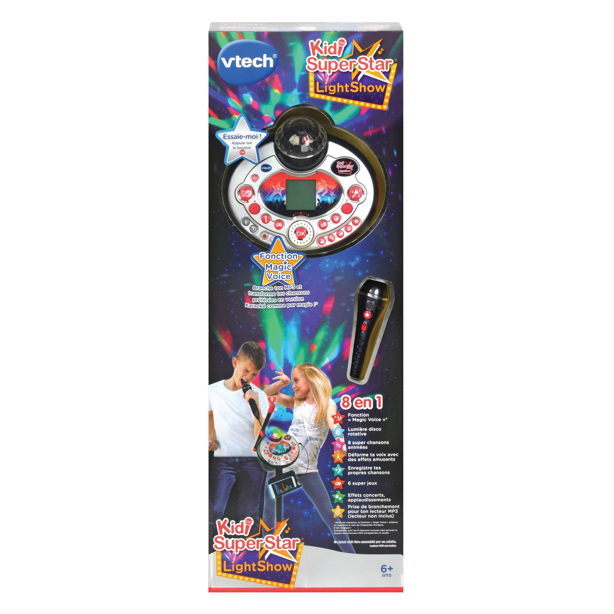 Voir la diapositive 4 : VTECH Micro sur pied SuperStar Light Show - Noir