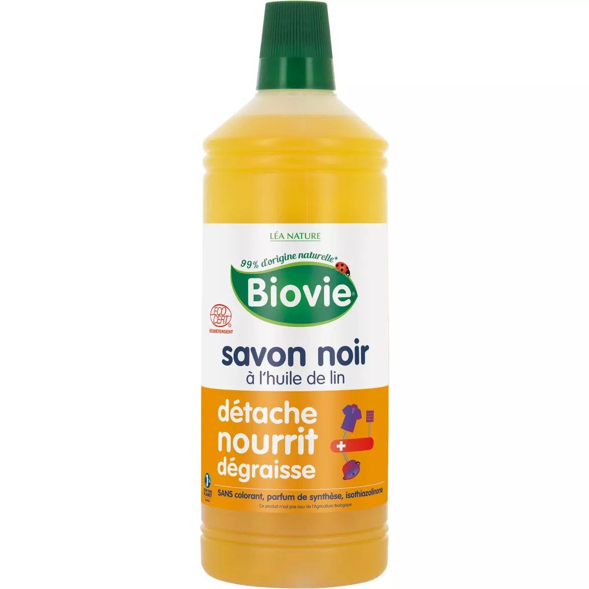 BIOVIE Nettoyant savon noir écologique à l'huile de lin 1l