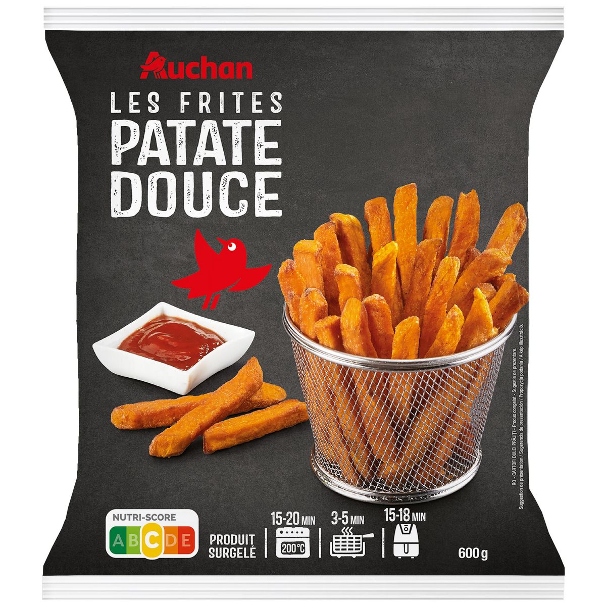 AUCHAN Frites de patate douce 600g