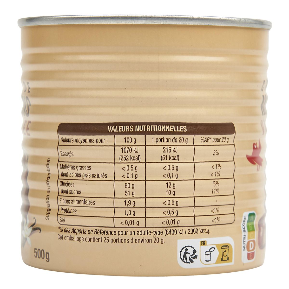 AUCHAN Crème de marrons vanillée 500g